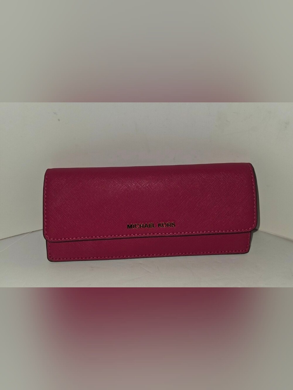 MICHAEL KORS Pink Wallet  Jet Set Travel Long Large Zipper Bright Beautiful Pink